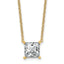 14k 3 carat Certified Lab Grown Diamond VS+ F+ Princess Complete Four Prong 18 inch Pendant Necklace