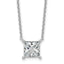 14kw 3 1/2ct Cert Lab Grown Dia VS+ F+ Princess Comp 18in Pendant Necklace