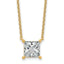 14k 3 1/2 carat Certified Lab Grown Diamond VS+ F+ Princess Complete Four Prong 18 inch Pendant Necklace