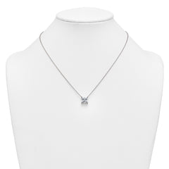 14k White Gold 4 carat Lab Grown Diamond VS/SI+ G+ Princess Complete Four Prong 18 inch Pendant Necklace