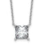 14k White Gold 4 carat Lab Grown Diamond VS/SI+ G+ Princess Complete Four Prong 18 inch Pendant Necklace