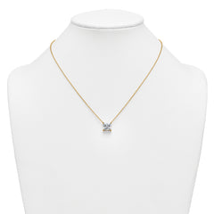 14k 4 carat Certified Lab Grown Diamond VS+ F+ Princess Complete Four Prong 18 inch Pendant Necklace