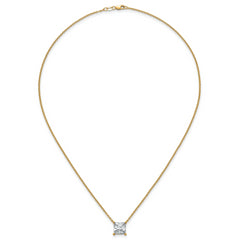 14k 4 carat Certified Lab Grown Diamond VS+ F+ Princess Complete Four Prong 18 inch Pendant Necklace