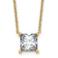 14k 4 carat Certified Lab Grown Diamond VS+ F+ Princess Complete Four Prong 18 inch Pendant Necklace
