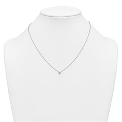 14k White Gold 1/4 carat Lab Grown Diamond VS+ F+ Cushion Complete 18 inch Four Prong Pendant Necklace