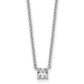 14k White Gold 1/4 carat Lab Grown Diamond VS+ F+ Cushion Complete 18 inch Four Prong Pendant Necklace