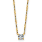 14k 1/4 carat Lab Grown Diamond VS+ F+ Cushion Complete 18 inch Four Prong Pendant Necklace