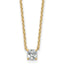 14k 1/2 carat Lab Grown Diamond VS/SI+ G+ Cushion Complete 18 inch Four Prong Pendant Necklace