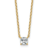 14k 1/2 carat Lab Grown Diamond VS/SI+ G+ Cushion Complete 18 inch Four Prong Pendant Necklace