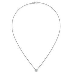 14k White Gold 3/4 carat Lab Grown Diamond VS+ F+ Cushion Complete 18 inch Four Prong Pendant Necklace