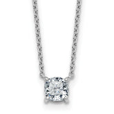 14k White Gold 3/4 carat Lab Grown Diamond VS+ F+ Cushion Complete 18 inch Four Prong Pendant Necklace