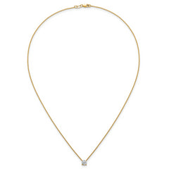 14k 3/4 carat Lab Grown Diamond VS+ F+ Cushion Complete 18 inch Four Prong Pendant Necklace