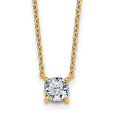 14k 3/4 carat Lab Grown Diamond VS+ F+ Cushion Complete 18 inch Four Prong Pendant Necklace