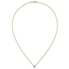 14k 1 carat Lab Grown Diamond VS+ F+ Cushion Complete 18 inch Four Prong Pendant Necklace