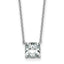 14k White Gold 1 1/2 carat Certified Lab Grown Diamond VS+ F+ Cushion Complete 18 inch Four Prong Pendant Necklace
