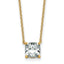 14k 1 1/2 carat Certified Lab Grown Diamond VS+ F+ Cushion Complete 18 inch Four Prong Pendant Necklace