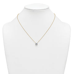 14k 2 carat Lab Grown Diamond VS+ F+ Cushion Complete 18 inch Four Prong Pendant Necklace