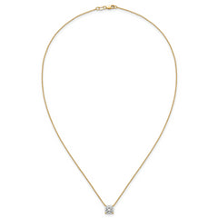 14k 2 carat Certified Lab Grown Diamond VS+ F+ Cushion Complete 18 inch Four Prong Pendant Necklace