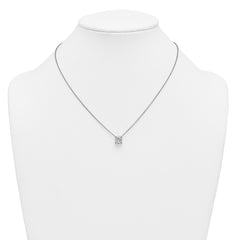 14k White Gold 2 1/2 carat Certified Lab Grown Diamond VS+ F+ Cushion Complete 18 inch Four Prong Pendant Necklace