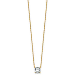 14k 3 carat Certified Lab Grown Diamond VS+ F+ Cushion Complete 18 inch Four Prong Pendant Necklace