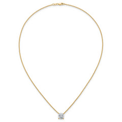 14k 3 carat Certified Lab Grown Diamond VS+ F+ Cushion Complete 18 inch Four Prong Pendant Necklace