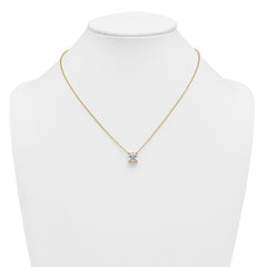 14k 3 1/2 carat Lab Grown Diamond VS+ F+ Cushion Complete 18 inch Four Prong Pendant Necklace