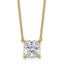 14k 3 1/2 carat Lab Grown Diamond VS+ F+ Cushion Complete 18 inch Four Prong Pendant Necklace