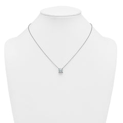 14k White Gold 4 carat Lab Grown Diamond VS+ F+ Cushion Complete 18 inch Four Prong Pendant Necklace