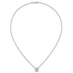 14k White Gold 4 carat Lab Grown Diamond VS+ F+ Cushion Complete 18 inch Four Prong Pendant Necklace