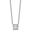 14k White Gold 4 carat Certified Lab Grown Diamond VS+ F+ Cushion Complete 18 inch Four Prong Pendant Necklace