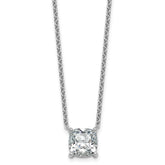 14k White Gold 4 carat Certified Lab Grown Diamond VS+ F+ Cushion Complete 18 inch Four Prong Pendant Necklace