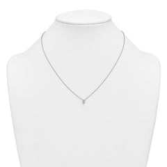 14k White Gold 1/4 carat Lab Grown Diamond VS+ F+ Radiant Complete 18 inch Four Prong Pendant Necklace