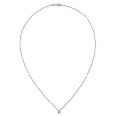 14k White Gold 1/4 carat Lab Grown Diamond VS+ F+ Radiant Complete 18 inch Four Prong Pendant Necklace