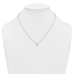 14k White Gold 1/2 carat Lab Grown Diamond VS+ F+ Radiant Complete 18 inch Four Prong Pendant Necklace