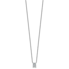 14k White Gold 1 carat Certified Lab Grown Diamond VS+ F+ Radiant Complete 18 inch Four Prong Pendant Necklace