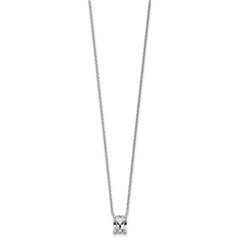 14k White Gold 1 1/2 carat Certified Lab Grown Diamond VS+ F+ Radiant Complete 18 inch Four Prong Pendant Necklace