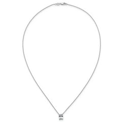 14k White Gold 1 1/2 carat Lab Grown Diamond VS+ F+ Radiant Complete 18 inch Four Prong Pendant Necklace
