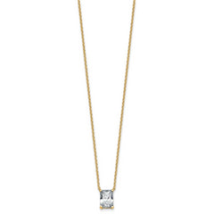 14k 2 carat Certified Lab Grown Diamond VS+ F+ Radiant Complete 18 inch Four Prong Pendant Necklace