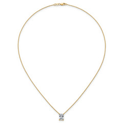 14k 2 carat Lab Grown Diamond VS+ F+ Radiant Complete 18 inch Four Prong Pendant Necklace