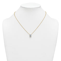 14k 2 1/2 carat Certified Lab Grown Diamond VS+ F+ Radiant Complete 18 inch Four Prong Pendant Necklace