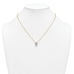 14k 3 carat Lab Grown Diamond VS+ F+ Radiant Complete 18 inch Four Prong Pendant Necklace