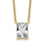14k 3 1/2 carat Certified Lab Grown Diamond VS+ F+ Radiant Complete 18 inch Four Prong Pendant Necklace