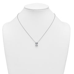 14k White Gold 4 carat Certified Lab Grown Diamond VS+ F+ Radiant Complete 18 inch Four Prong Pendant Necklace