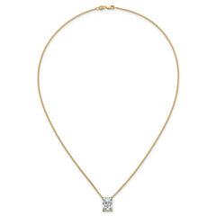 14k 4 carat Certified Lab Grown Diamond VS+ F+ Radiant Complete 18 inch Four Prong Pendant Necklace