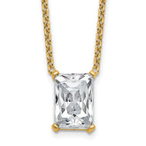 14k 4 carat Lab Grown Diamond VS+ F+ Radiant Complete 18 inch Four Prong Pendant Necklace