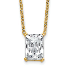 14k 4 carat Certified Lab Grown Diamond VS+ F+ Radiant Complete 18 inch Four Prong Pendant Necklace