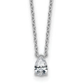 14k White Gold 1/4 carat Lab Grown Diamond VS+ F+ Pear Complete 18 inch Four Prong Pendant Necklace