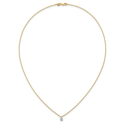 14k 1/4 carat Lab Grown Diamond VS+ F+ Pear Complete 18 inch Four Prong Pendant Necklace