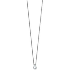 14k White Gold 1/2 carat Lab Grown Diamond VS+ F+ Pear Complete 18 inch Four Prong Pendant Necklace