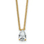 14k 1/2 carat Lab Grown Diamond VS+ F+ Pear Complete 18 inch Four Prong Pendant Necklace